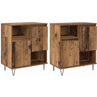 vidaXL Vidaxl - Sideboards 2 pcs Old wood 120 x 35 x 70 cm Engineered wood