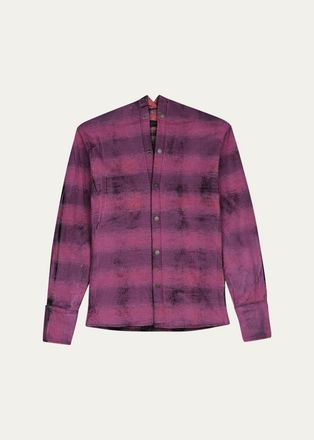 Haikure Shona Check-Print Cotton Shirt