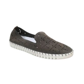 Eric Michael Womens Maria Slip-On In Denim Nubuck
