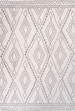 Jonathan Y Designs Rih Moroccan Style Diamond Area Rug in Ivory/gray at Nordstrom, Size 4Ft 0In X 6Ft 0In