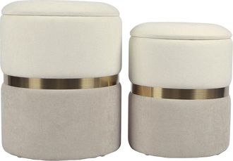 TOV Furniture Tov Furniture Set Of 2 Gigi Chenille Storage Ottomans