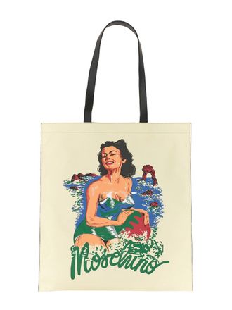 Moschino Mens Hawaiian Print Tote Bag Yellow Cotton Shoulder