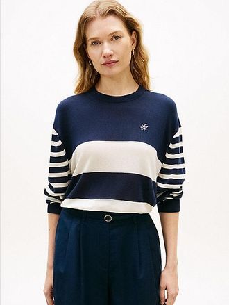 Tommy Hilfiger Relaxed Crew Neck Jumper With Silk