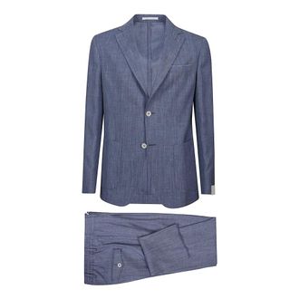 Eleventy Single Breasted Suits, male, Blue, Size: L Single Breasted Suit