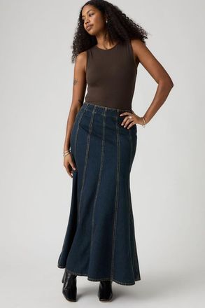 Levi's Seamed Flare Skirt - Women - 23 - Medium Wash / High Vibration Clean