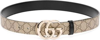 Gucci Beige GG Logo Reversible Belt