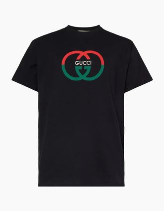 Gucci Mens Gucci Interlocking G Print Oversized T-Shirt in Black - Size: 40