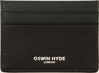 Oswin Hyde Mens Holborn Green Card Holder - Black