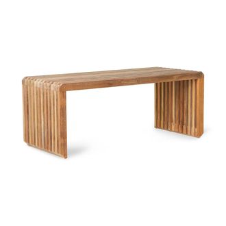 HKliving Slatted Bank 96 cm, Teak natur