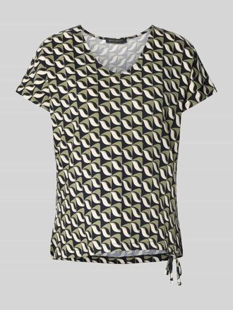Betty Barclay T-Shirt im Allover-Look mit V-Ausschnitt in Marine, Gr&ouml;&szlig;e 40