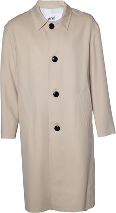 Ami beige overcoat with 2 slip pockets