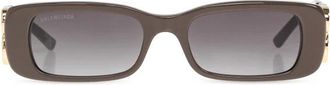 Balenciaga Dynasty Rechthoekige Zonnebril - Dames - Accessoires - Bruin - Maat: ONE Size