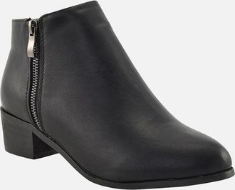XY London Womens XY London Womens/Ladies Alberto Zip Low Block Heel Ankle Boots - Black - Size: 7