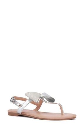 New York & Company Abril Thong Sandal in Silver Combo at Nordstrom Rack, Size 8