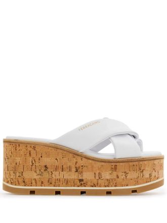 Ferragamo Sandali con stampa 60mm - Bianco