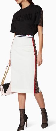 Fendi x Fila white pencil skirt Size 40