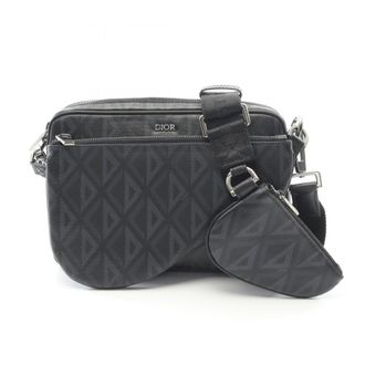 Dior Black Coated Canvas Leather Shoulder Bag (Pre-Owned)