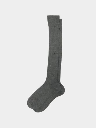 Maria La Rosa Womens Rhinestone-Embellished Cashmere Knee-High Socks One Size