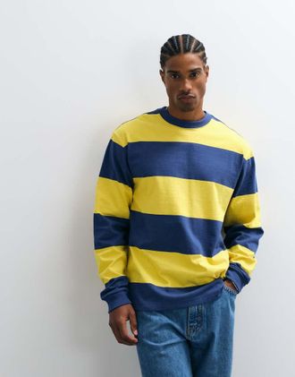 Vans maglia a maniche lunghe a righe rugby - oro-Giallo
