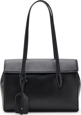 Mango Medium Leather Shoulder Bag with Charm in Black at Nordstrom