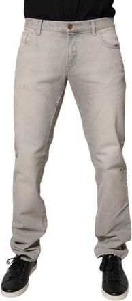 Dolce & Gabbana Mens Light Gray Cotton Skinny Denim Jeans Clothing