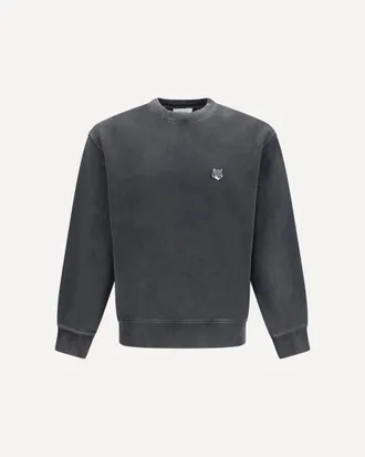 Maison Kitsun&eacute; Crewneck Sweater with Fox Head logo Male M
