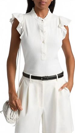 Ramy Brook Monroe Flutter Sleeve Top In Ivory