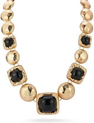 Sphera Milano Domed Link Statement Necklace in Gold/black at Nordstrom Rack