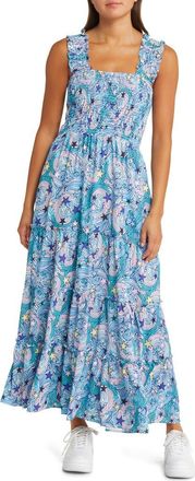 Dressed in Lala Rule Breaker Smocked Maxi Sundress in Wonder Girl at Nordstrom, Size X-Large