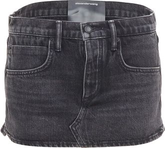 Alexander Wang Washed Denim Mini Skort