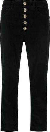 Dondup Koons Cropped Broek - Dames - Vrijetijds broeken - Zwart - W31 - Katoen - Broeken