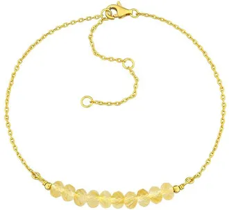 Rina Limor Silver 0.92 Ct. Tw. Citrine Bead Bar Bracelet