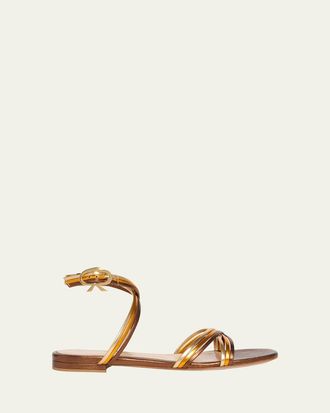 Gianvito Rossi Napa Leather Crisscross Strappy Sandals