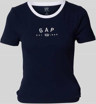 GAP T-Shirt mit Logo und Rundhalsausschnitt in Marine, Größe S
