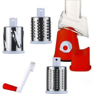 OEM Grattugia Manuale Con 3 Rulli Rotanti Per Verdure, Frutta, Carne, Arachidi, Rosso