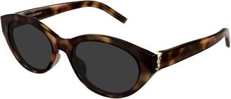 Saint Laurent Afgeronde cat-eye zonnebril - Dames - Accessoires - Bruin - Maat: 54 MM Nylon