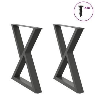 Berkfield Home Dining Table Legs 2 pcs Anthracite 70x(72-73.3) cm Steel