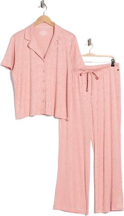 Danskin Notched Top Long Pajamas in Coral Blossom at Nordstrom Rack, Size X-Large