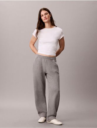 Calvin Klein Jeans Calvin Klein Womens Textured Fleece Wide Leg Pants - Grey - XS
