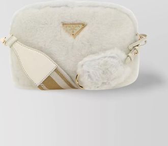 Prada shearling crossbody with chain strap