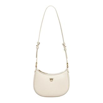 Pinko Half Moon Baby - Dames - Schoudertassen - Beige - ONE Size - Leer - Tassen