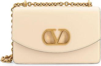 Valentino Garavani Ivory Leather Vain Shoulder Bag