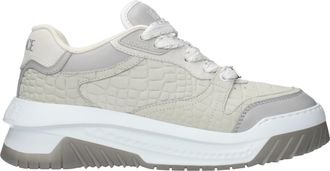 Versace Herrens Sneakers Leder Grau/Perlgrau