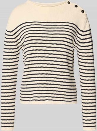Max Mara Regular Fit Strickpullover aus Baumwoll-Mix Modell QUADRO in Ecru, Gr&ouml;&szlig;e XXL