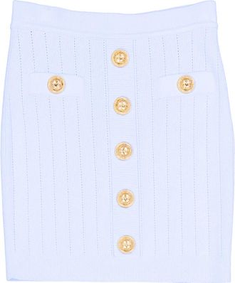 Balmain Button Embellished Mini Skirt, Brand Size 36 (US Size 4)