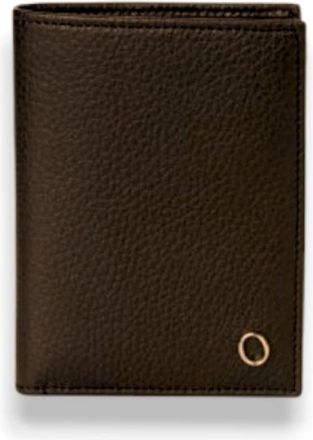 Orciani Verticale leren portemonnee met zilveren metalen inzetstukken - Heren - Portefeuilles - Zwart - ONE Size - Accessoires