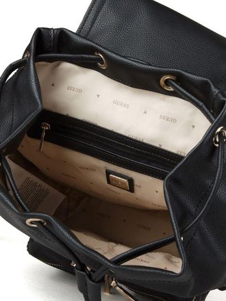 Guess Womens Backpack Black Polyurethane Bags - Backpacks