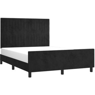 vidaXL Estructura De Cama Sin Colch&oacute;n Terciopelo Negro 140x200 Cm Vidaxl