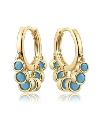 Liv Oliver 18K Plated Turquoise Huggie Hoops