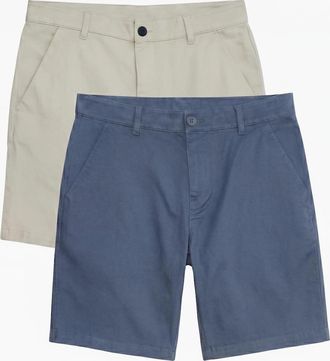 Topman Mens TOPMAN Mens Slim Chino Shorts 2Pack Bottom - Navy - Size: 30/32
